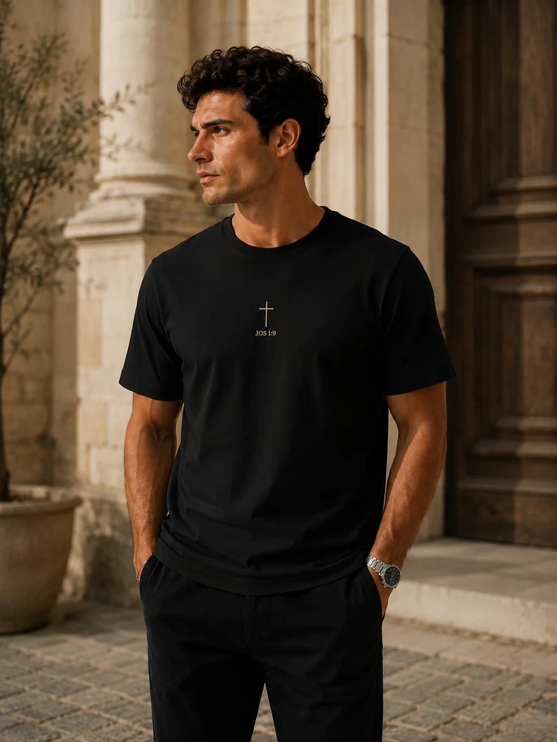 T-shirt Chrétien Brodé – Josué 1:9 – Image 5