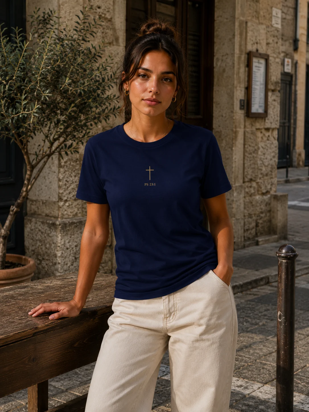 T-shirt Chrétien Brodé – Psaume 23:1 – Image 4