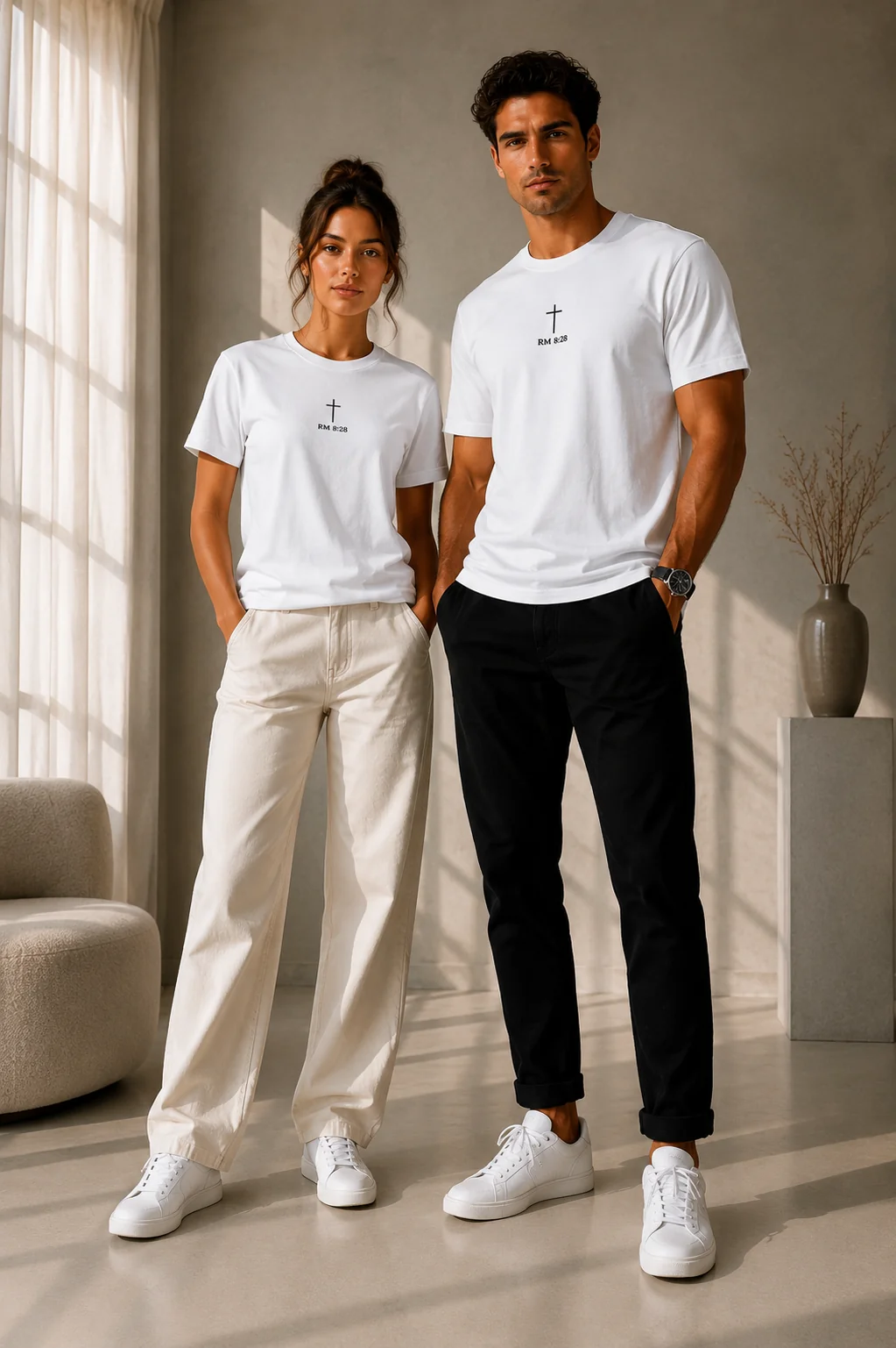 T-shirt Chrétien Brodé – Romains 8:28 – Image 6